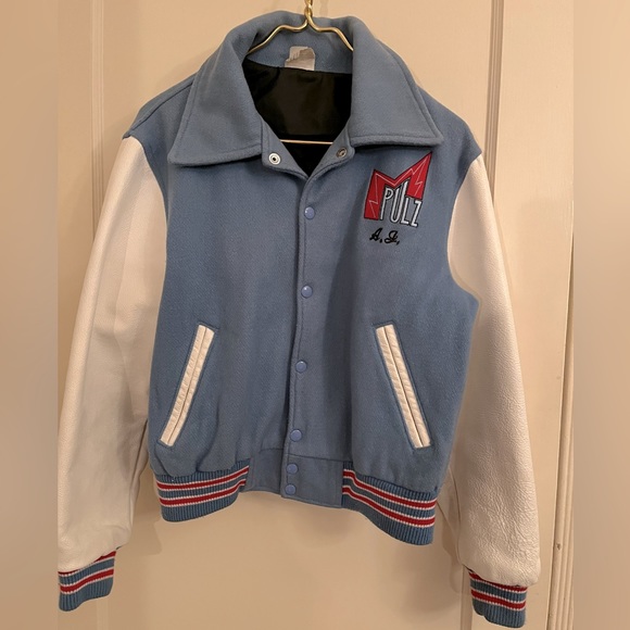 MPULZ Leather Sleeved Wool Letterman Varsity Jacket - Picture 1 of 13